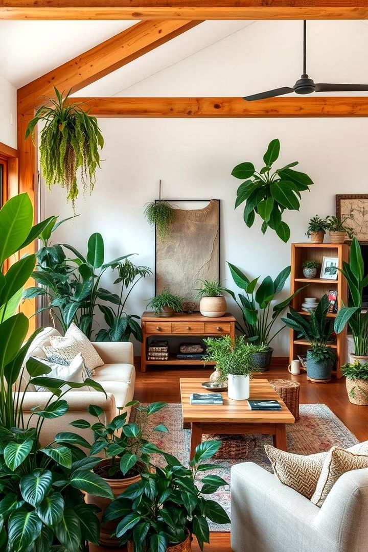 Earthy Indoor Plants - 22 Small Rustic Living Room Ideas
