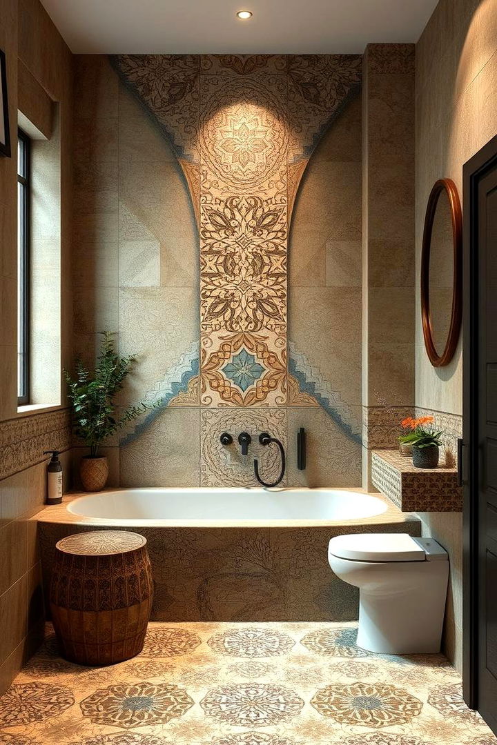 Earthy Mosaic Patterns - 22 Earthy Bathroom Ideas