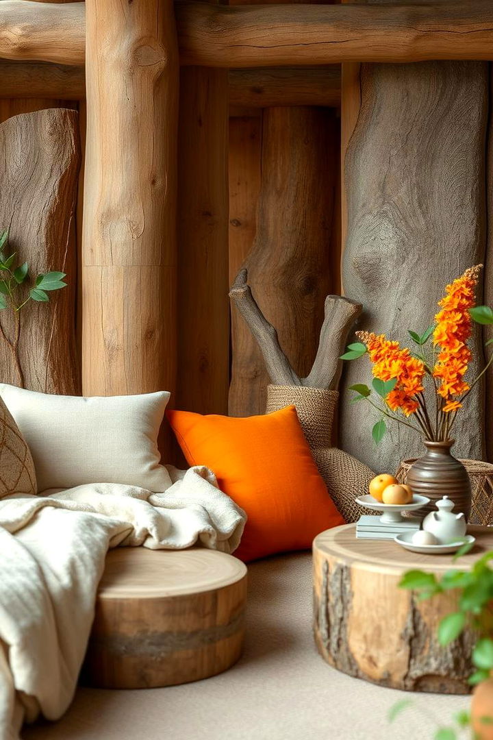 Earthy Orange with Natural Elements - 22 Orange Bedroom Ideas