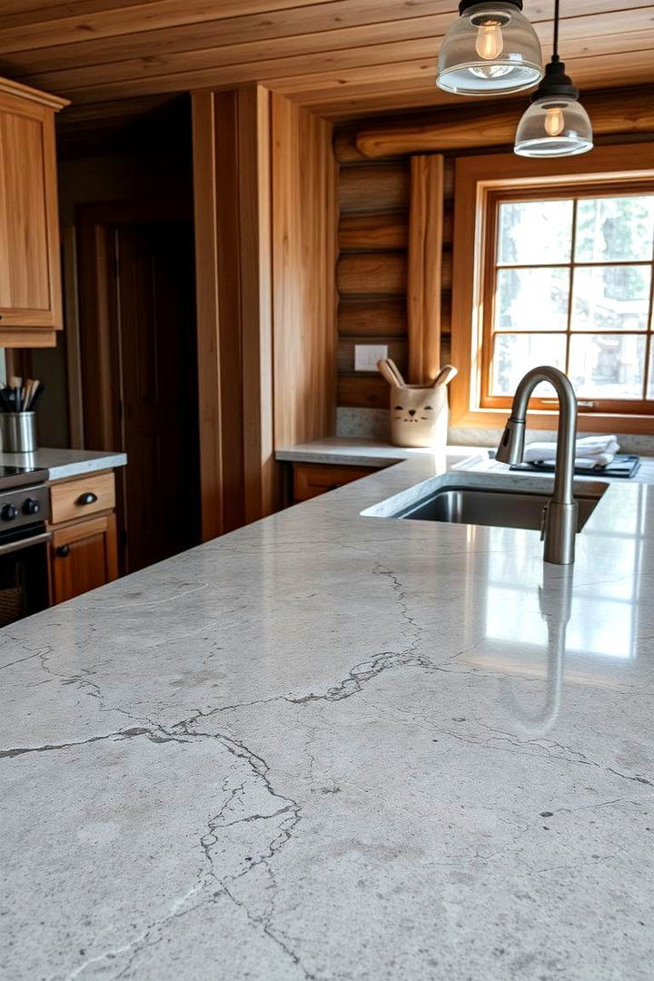 Earthy Stone Countertops - 22 Cabin Kitchen Ideas