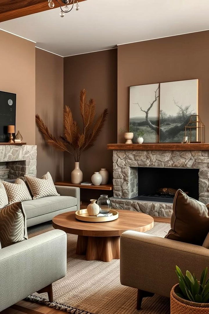 Earthy Taupe Natural Warmth - 22 Living Room Paint Colors
