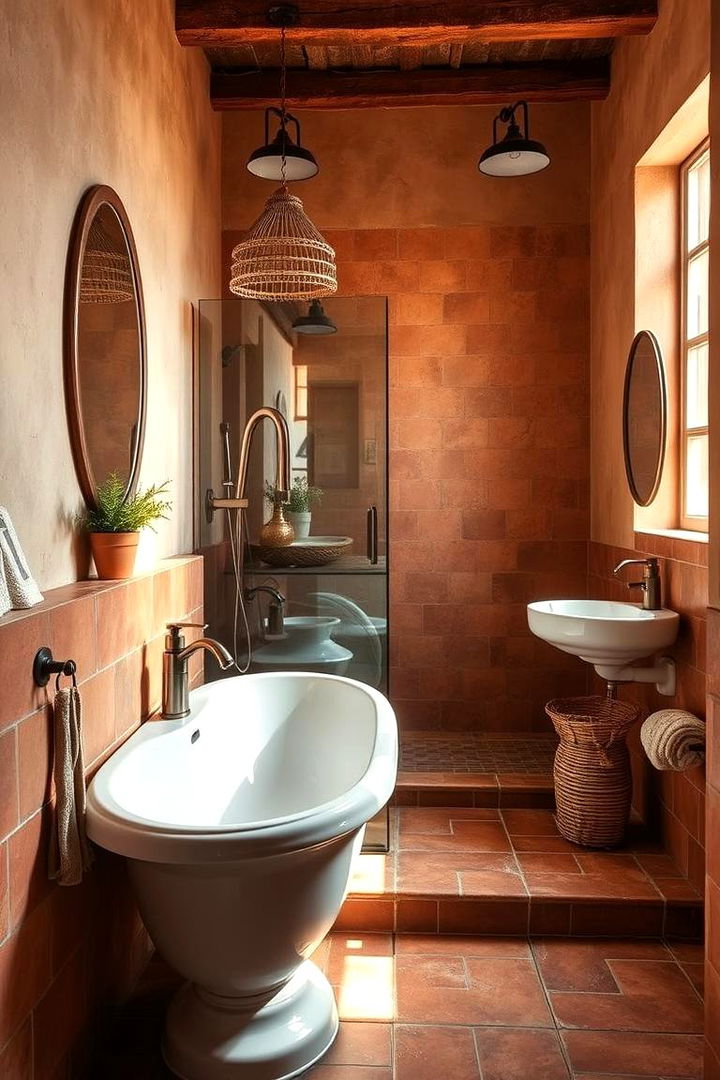 Earthy Terracotta Touches - 22 Colorful Bathroom Ideas