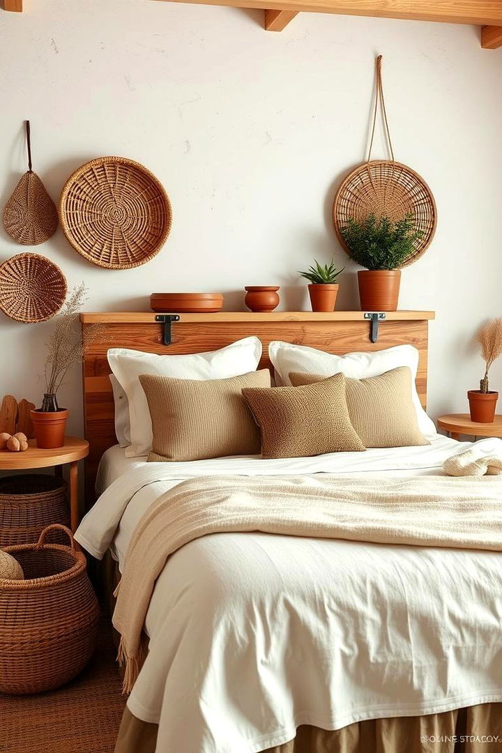 Earthy Textured Accessories - 22 Country Bedroom Ideas