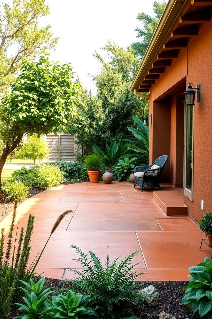 Earthy Tone Harmonies - 22 Painted Concrete Patio Ideas