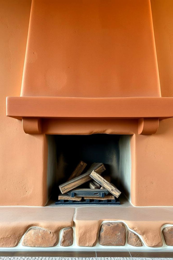 Earthy Tones Stucco Design - 22 Stucco Fireplace Ideas