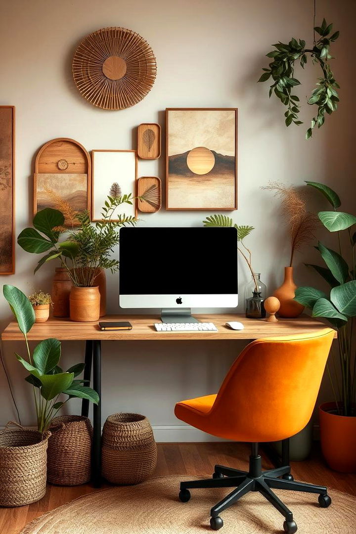 Earthy Tones and Accents - 22 Bohemian Home Office Ideas