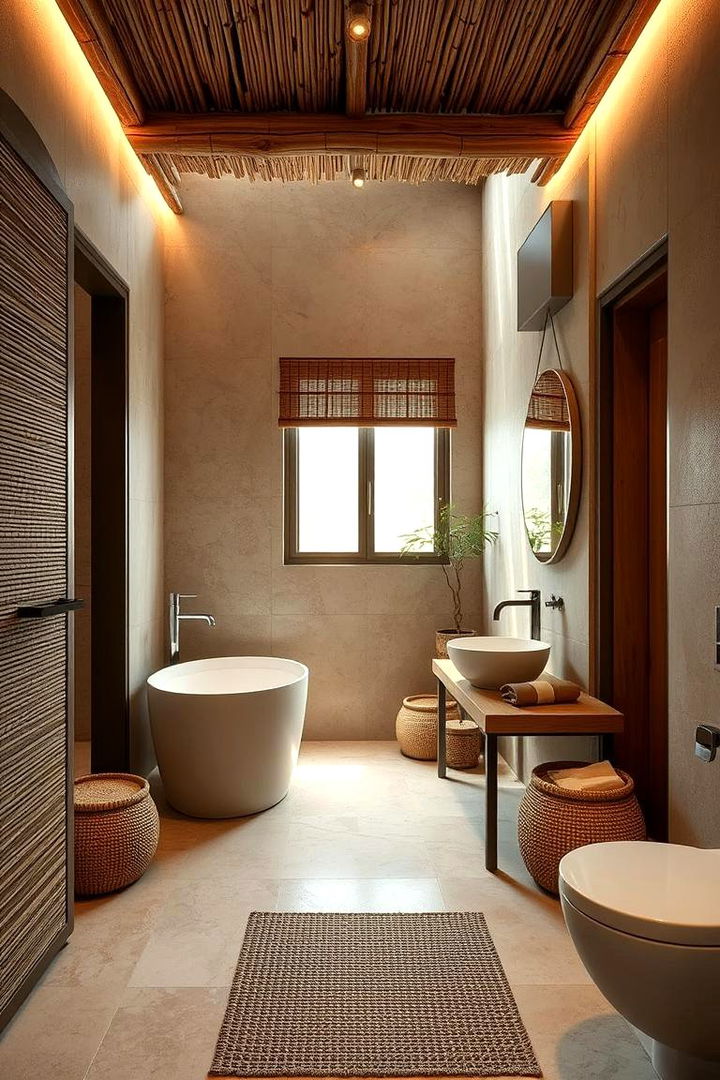 Earthy Tones and Natural Materials - 22 Western Bathroom Ideas