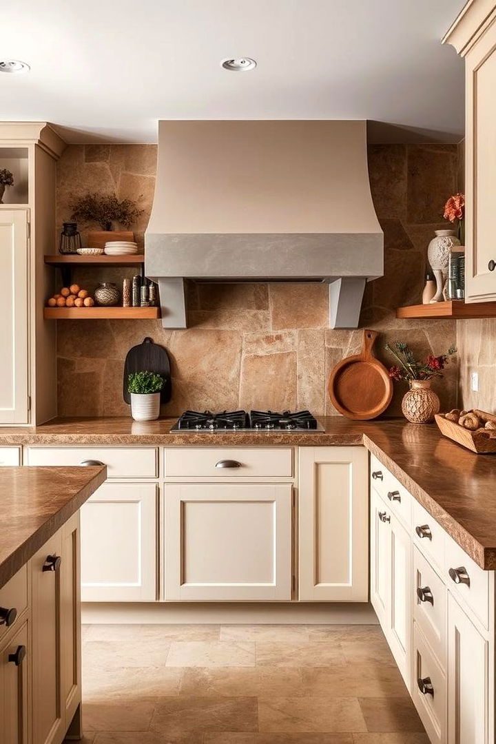 Earthy Tones with Brown Countertops - 22 Brown Kitchen Ideas