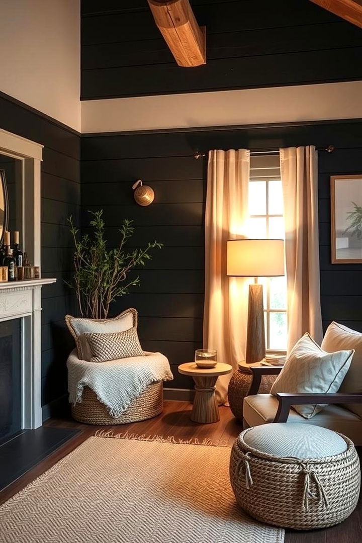 Earthy Warmth - 22 Black Shiplap Wall Ideas
