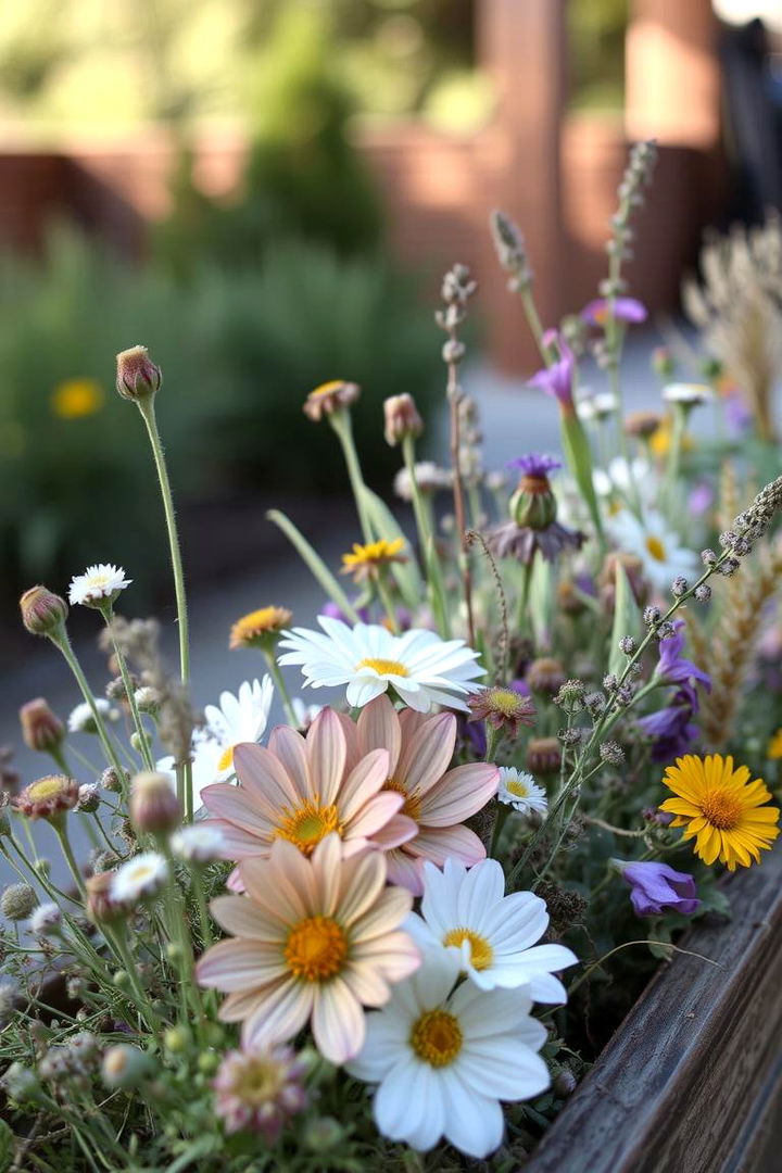 Earthy Wildflower Display - 22 Fall Flower Box Ideas