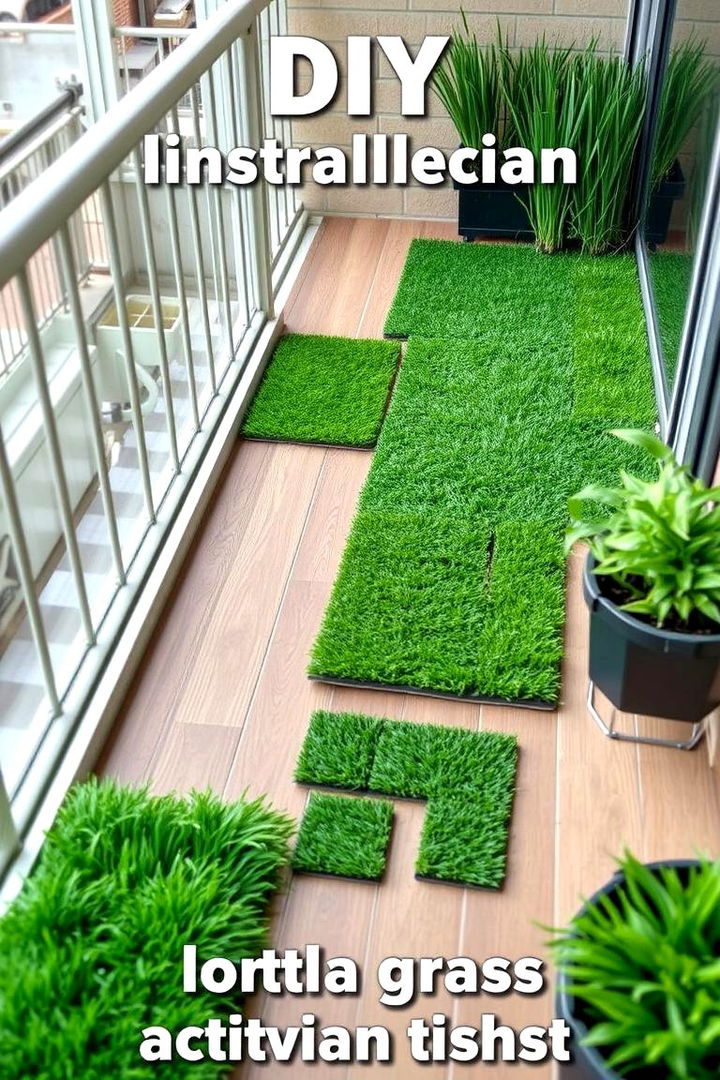 Easy DIY Installation Process - 22 Artificial Grass Balcony Design