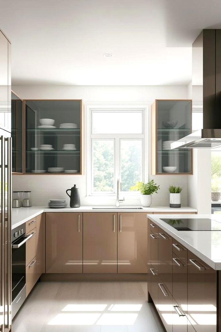 Easy Maintenance and Cleaning - 22 Modern Style Glass Kitchen Cabinets
