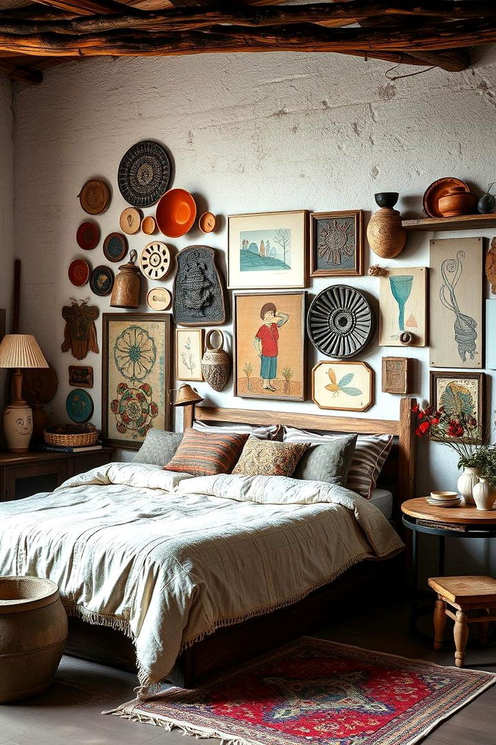 Eclectic Artisanal Displays - 22 Rustic Bedroom Ideas