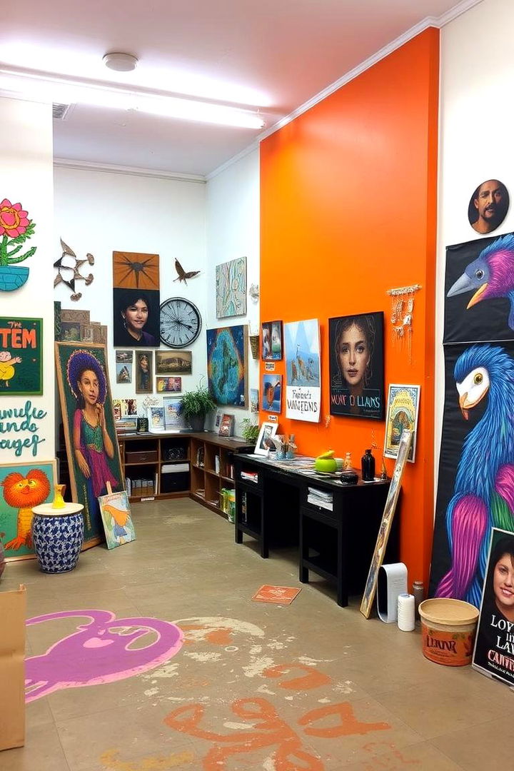 Eclectic Artistic Expression - 22 Orange Accent Wall Ideas