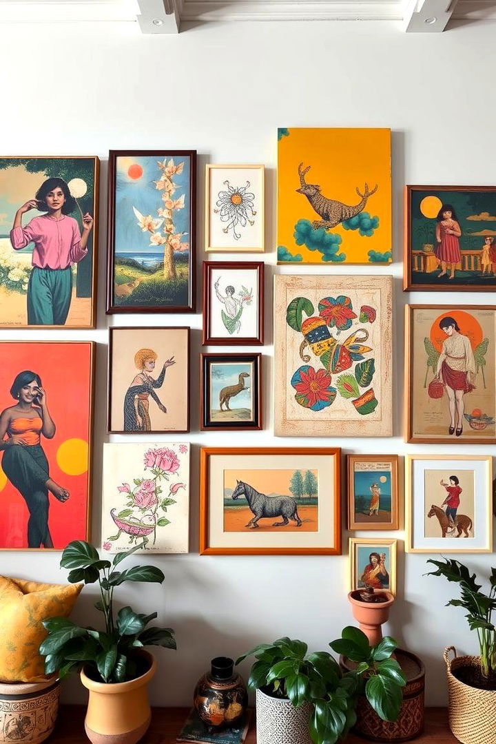 Eclectic Artwork Showcases - 22 Boho Cottage Style Decor Ideas