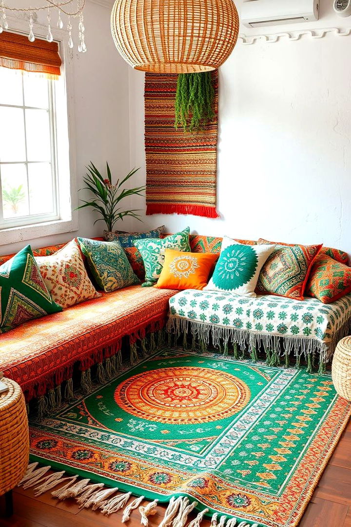 Eclectic Bohemian Touch - 22 Green and Orange Living Room Ideas