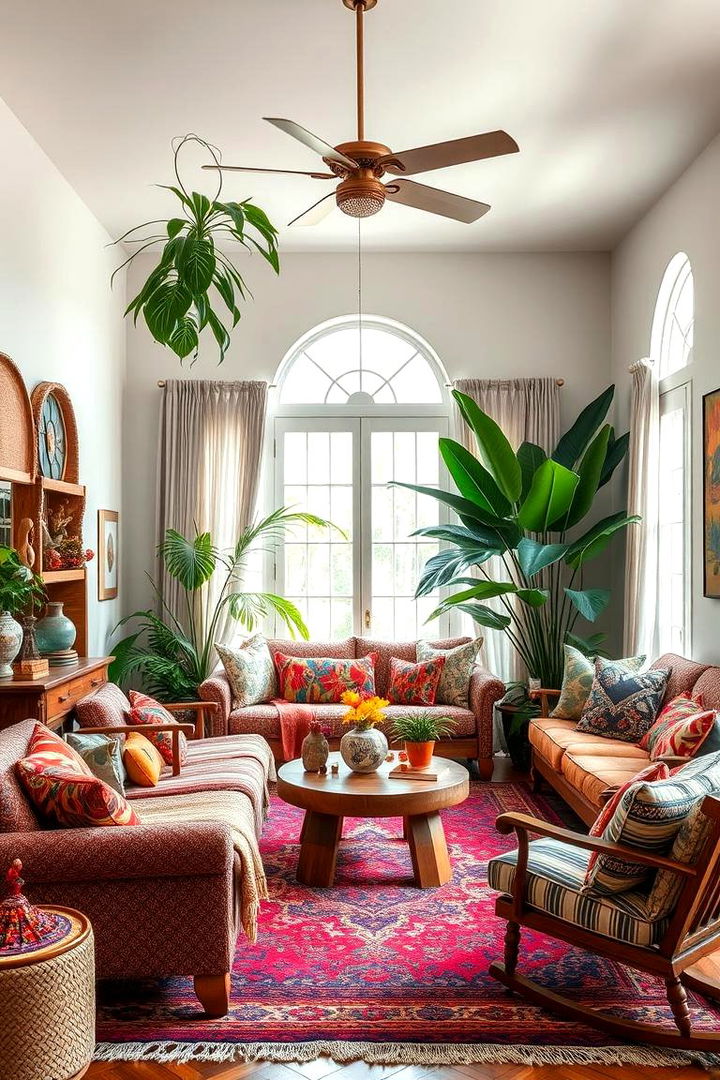 Eclectic Bohemian Tropics - 22 Tropical Living Room Ideas