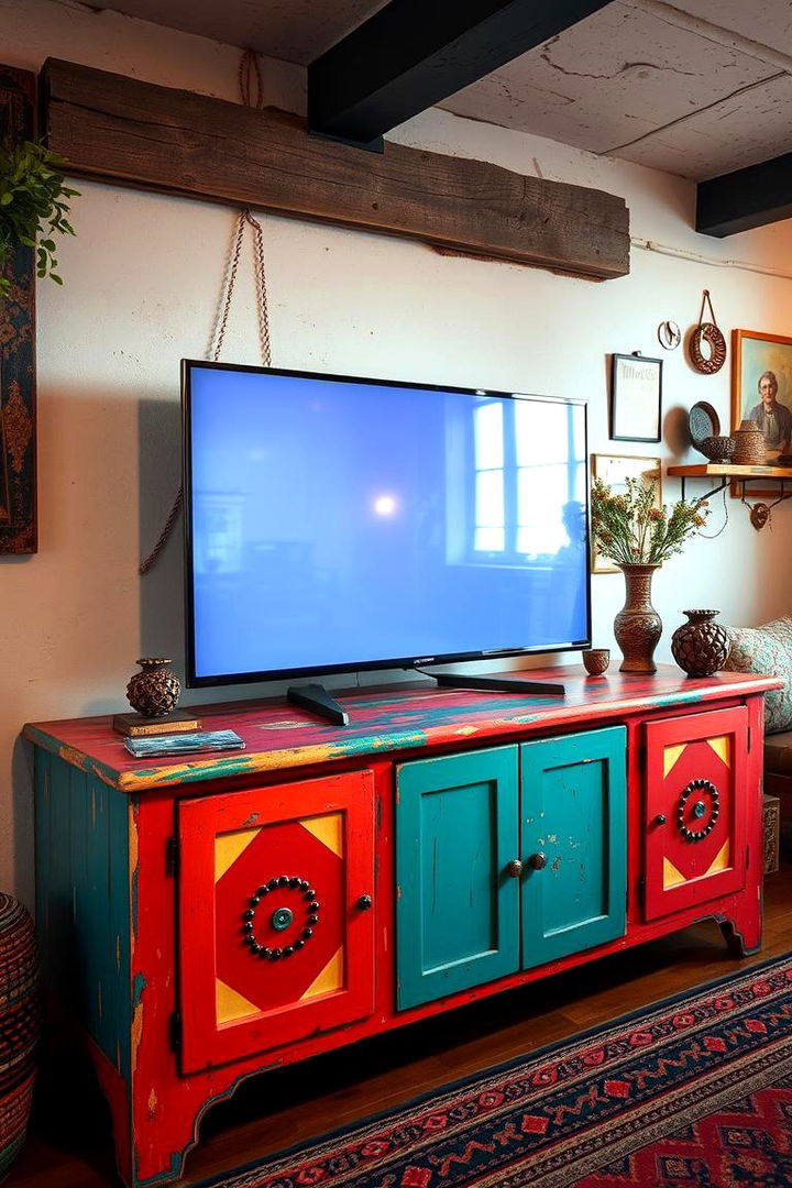 Eclectic Boho Chic TV Stand - 22 Tv Stand Ideas