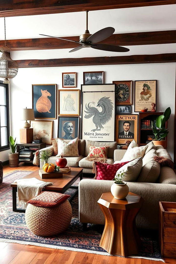 Eclectic Boho Mix - 22 Black and White Boho Living Room Ideas