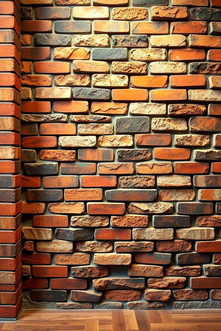 Eclectic Brick Collage - 22 Brick Accent Wall Ideas