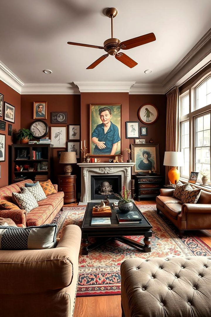 Eclectic Brown Decor - 22 Brown Living Room Ideas