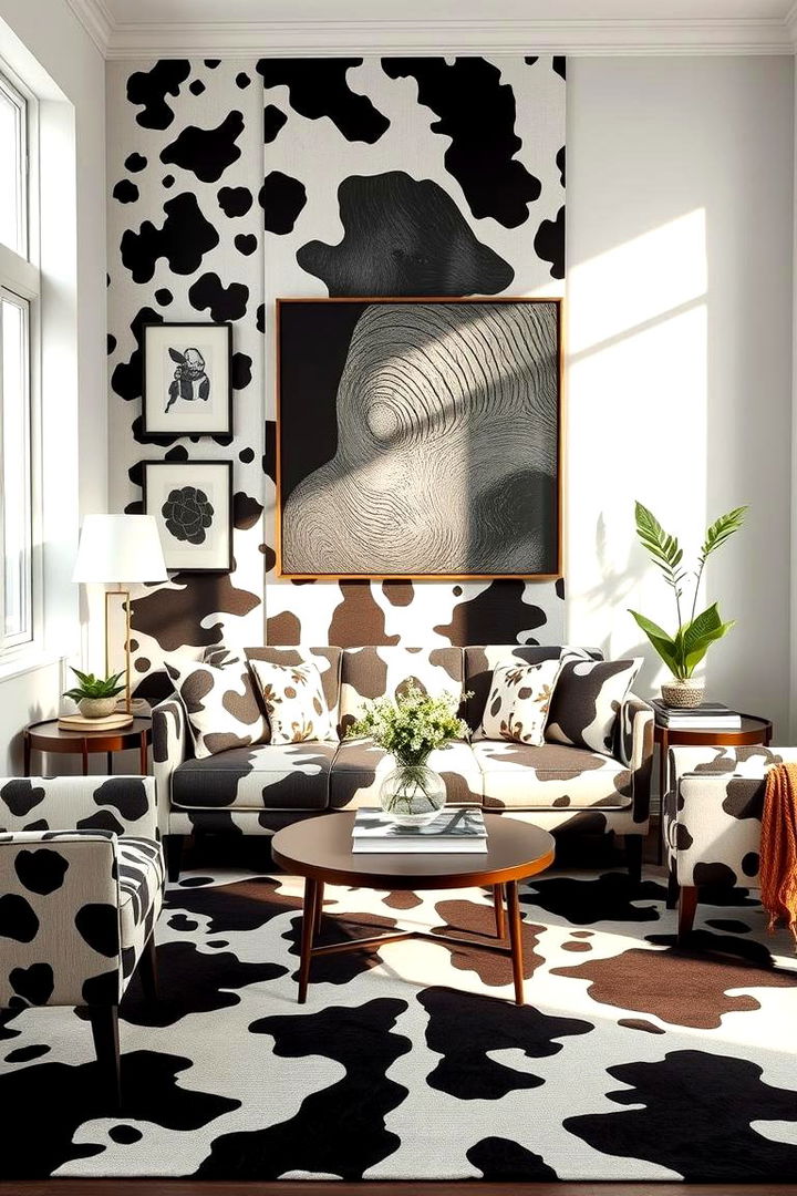 Eclectic Cow Print Mixed Patterns - 22 Cow Print Room Decor Ideas