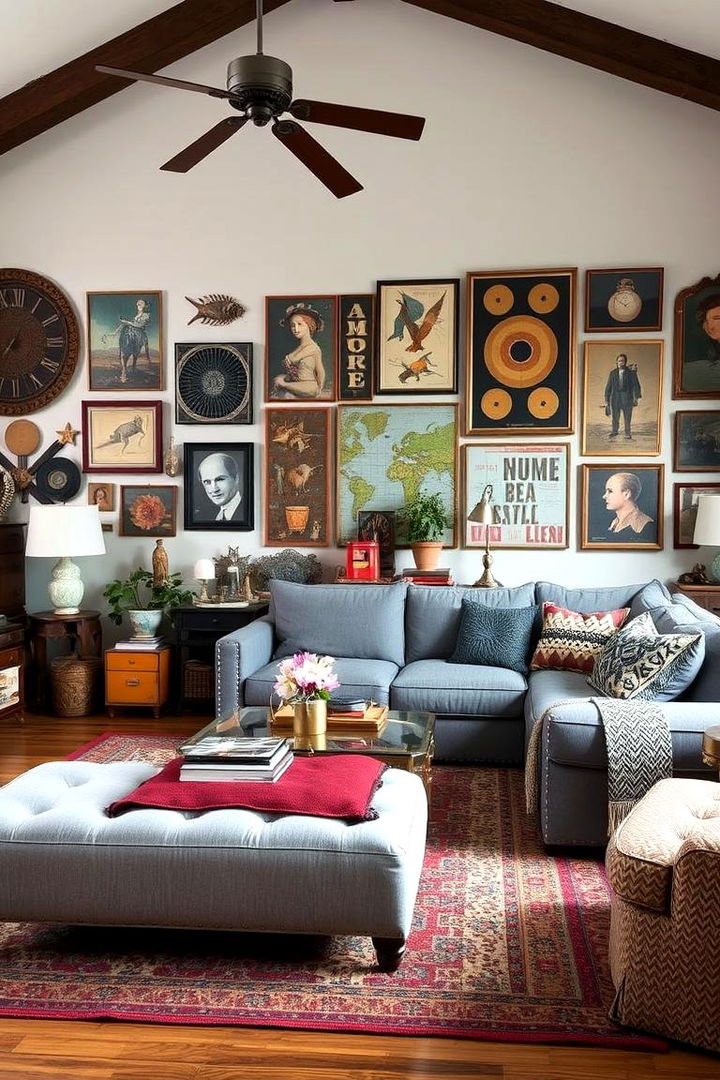 Eclectic Decor with Artistic Flair - 22 Grey Sectional Living Room Ideas