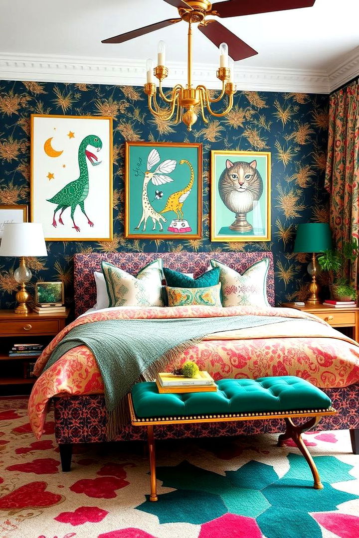 Eclectic Decorative Fusion - 22 Emerald Green and Gold Bedroom Ideas