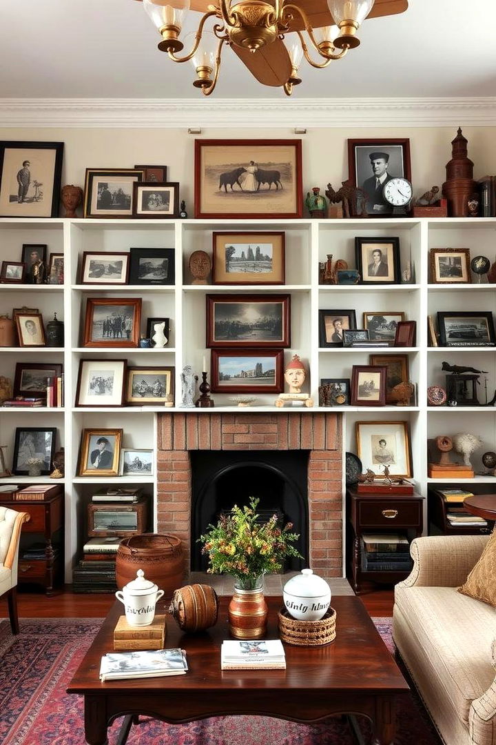 Eclectic Display of Memorabilia - 22 Vintage Living Room Ideas