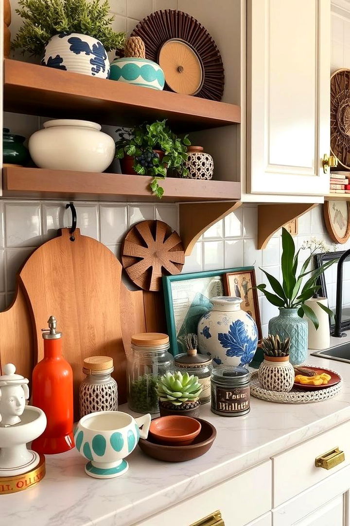 Eclectic Displays - 22 Kitchen Counter Decor Ideas
