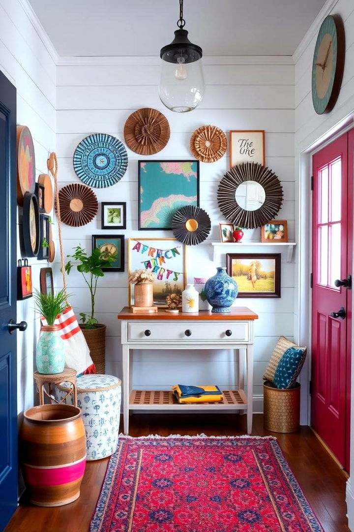 Eclectic Entryway Designs - 22 Shiplap Wall Entryway Ideas