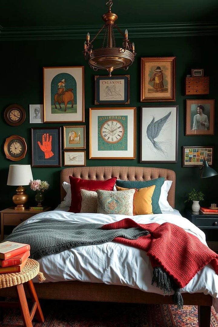 Eclectic Forest Green Mix - 22 Forest Green Bedroom Ideas