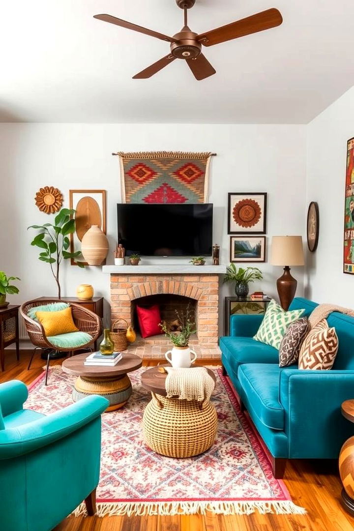 Eclectic Fusion Decor - 22 Teal Couch Living Room Ideas