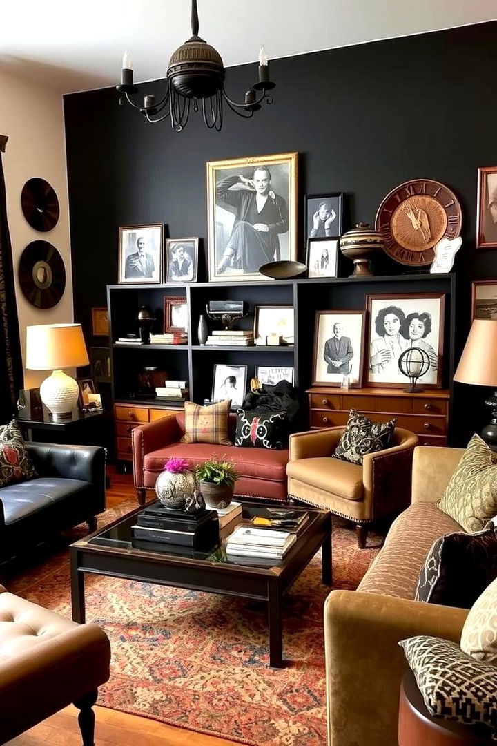 Eclectic Fusion of Modern and Vintage Styles - 22 Black and Brown Living Room Ideas