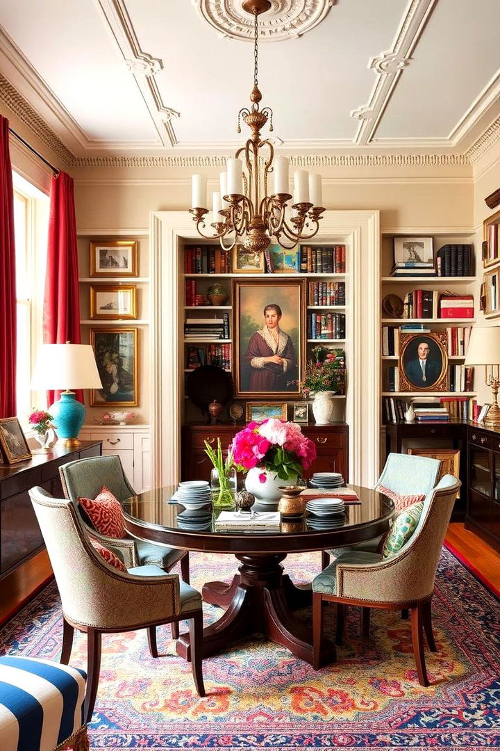 Eclectic Fusion of Styles - 22 Library Dining Room Combo Ideas