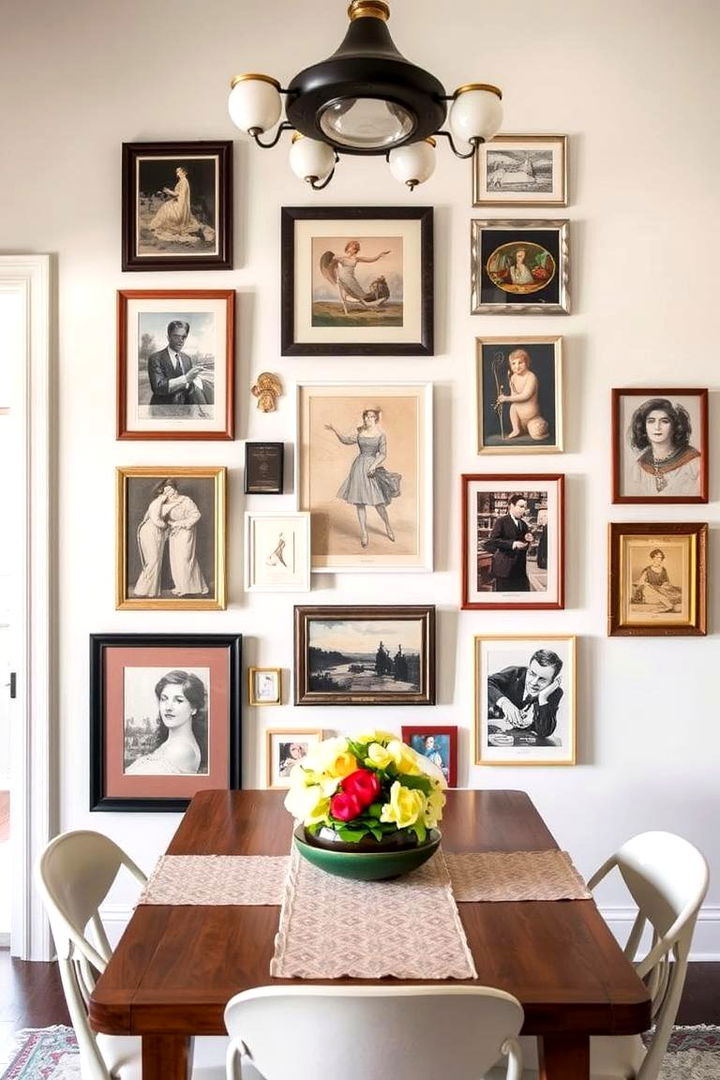 Eclectic Gallery Arrangement - 22 Dining Room Accent Wall Ideas