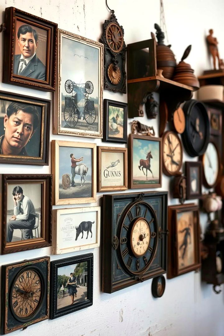 Eclectic Gallery Walls - 22 Rustic Barndominium Interior Design Ideas