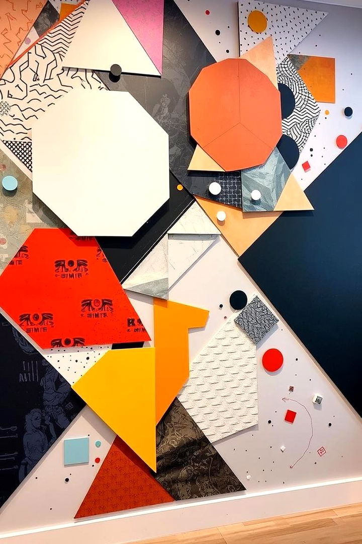 Eclectic Geometric Fusion - 22 Geometric Accent Wall Ideas