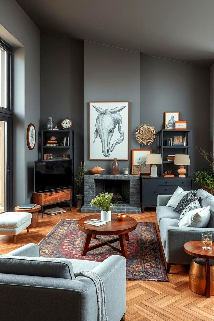 Eclectic Grey Living Room Design - 22 Grey Living Room Ideas