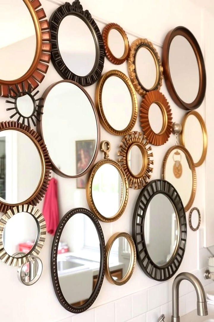 Eclectic Mirror Arrangements - 22 Kitchen Wall Decor Ideas