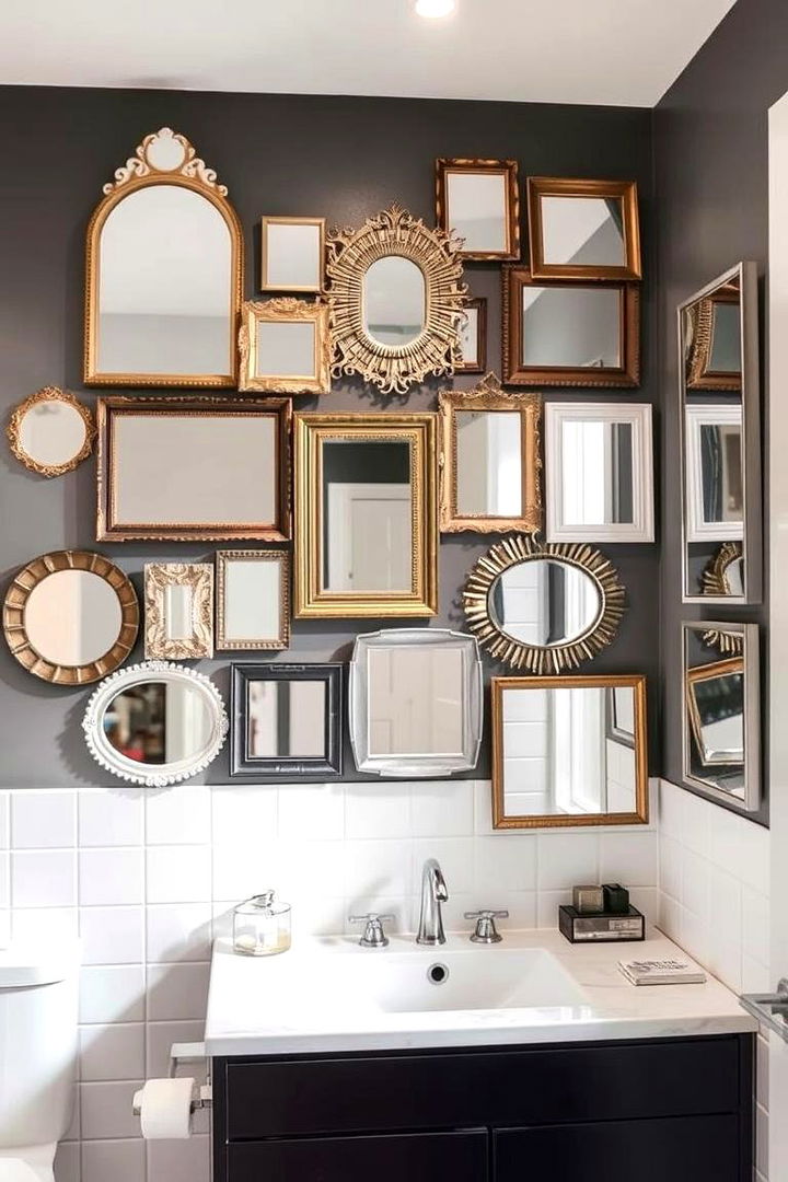 Eclectic Mirror Collection - 22 Quirky Bathroom Ideas