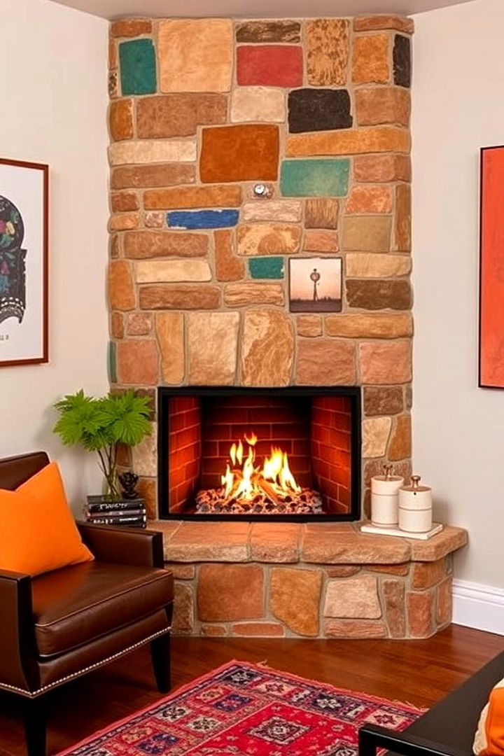 Eclectic Mix Corner Gas Fireplace - 22 Corner Gas Fireplace Ideas