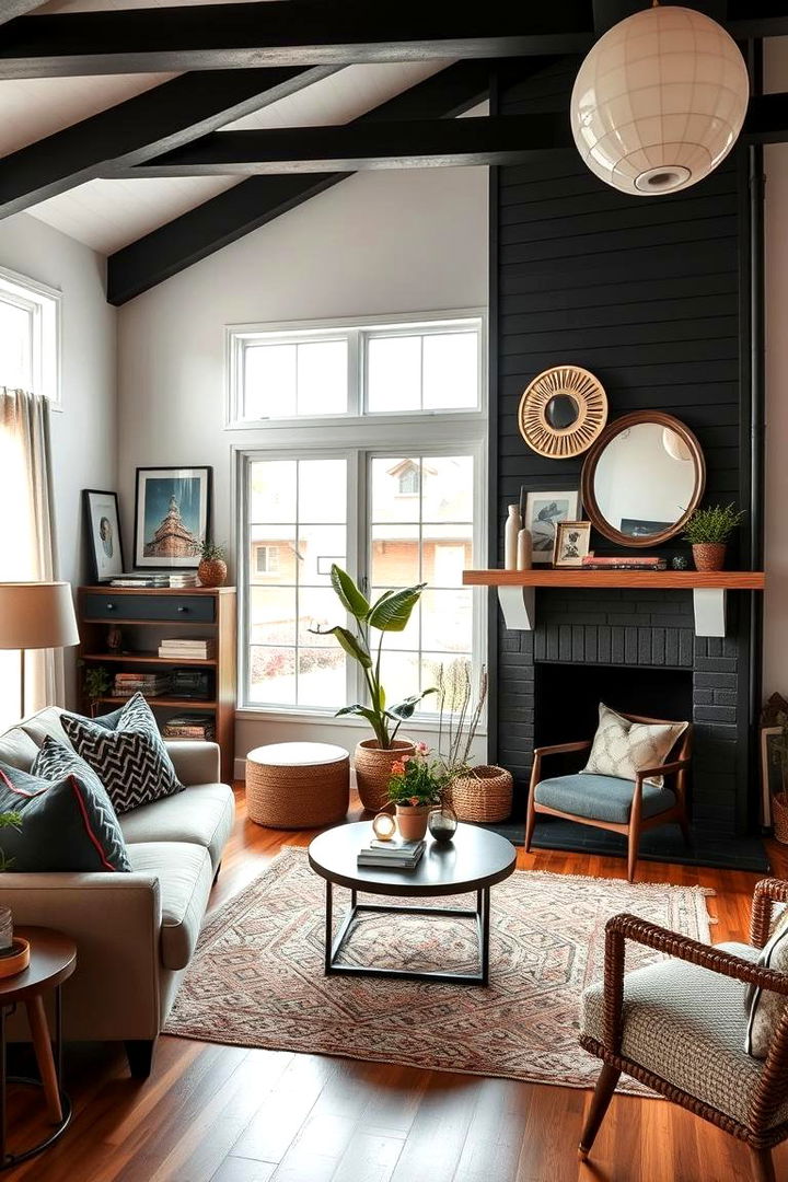 Eclectic Mix Exploration - 22 Black Shiplap Fireplace Ideas