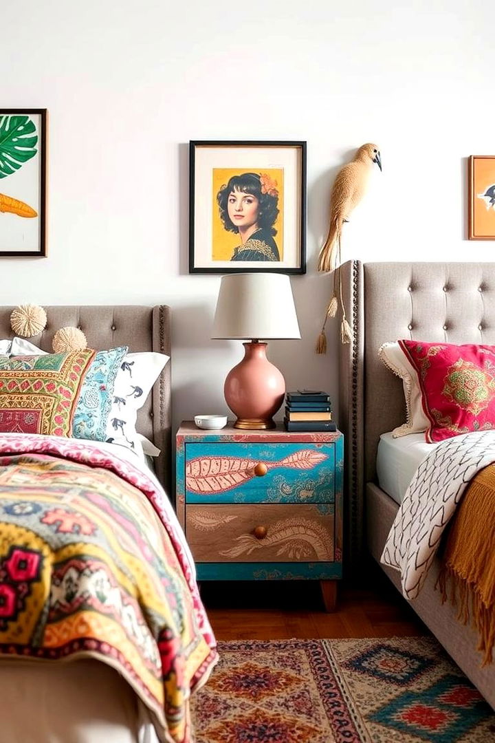 Eclectic Mix Nightstand - 22 Nightstand Ideas