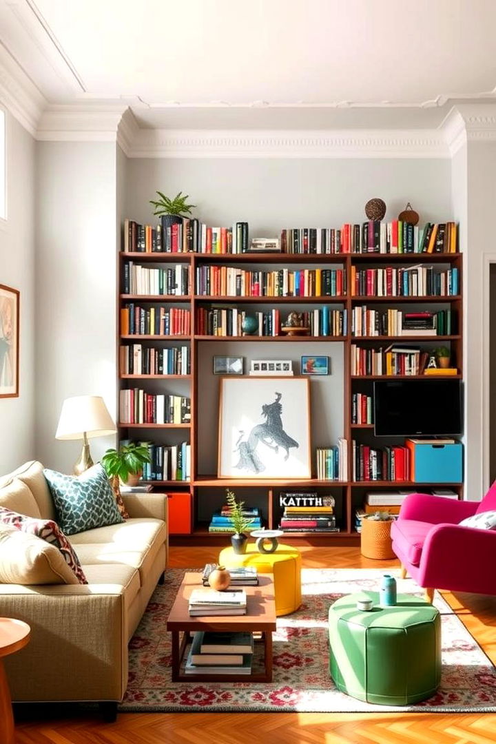 Eclectic Mix and Match - 22 Living Room Bookshelf Ideas