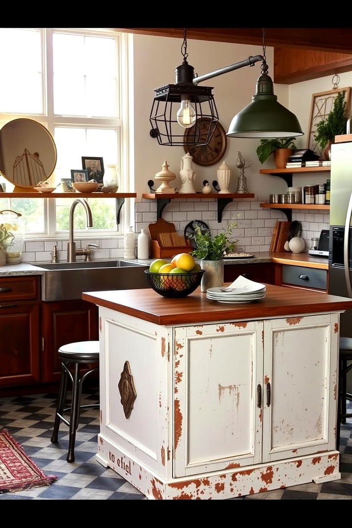 Eclectic Mix of Elements - 22 kitchen island decor ideas