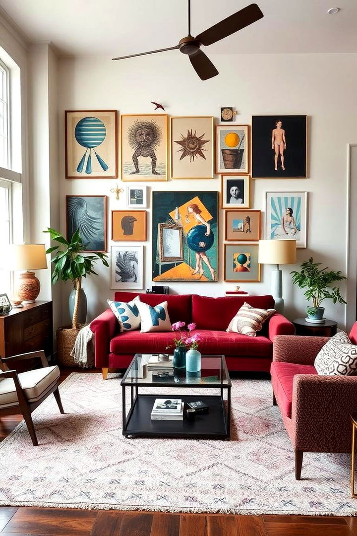 Eclectic Mix of Modern and Traditional - 22 Burgundy Sofa Living Room Ideas