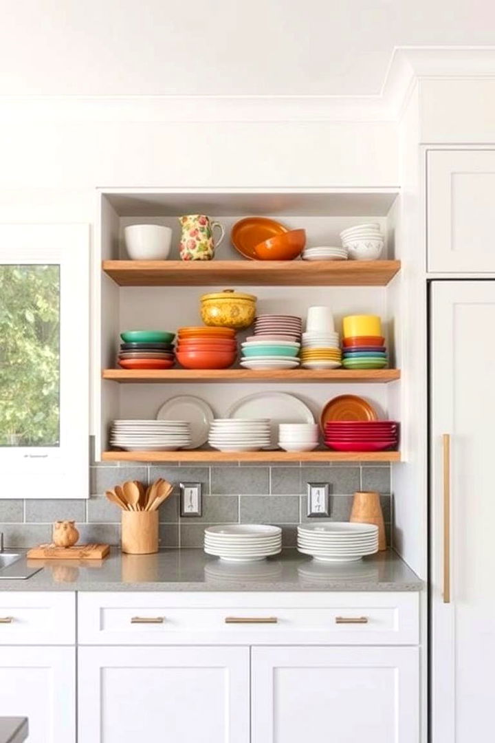 Eclectic Mix of Open Storage and Closed Cabinets - 22 Mexican Kitchen Ideas
