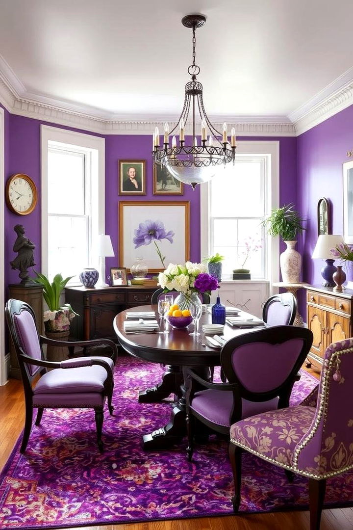 Eclectic Mix of Purple - 22 Purple Dining Room Ideas