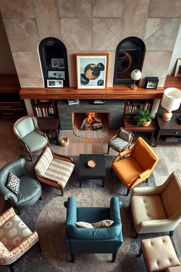 Eclectic Mix of Styles - 22 Chairs in Front of Fireplace Ideas